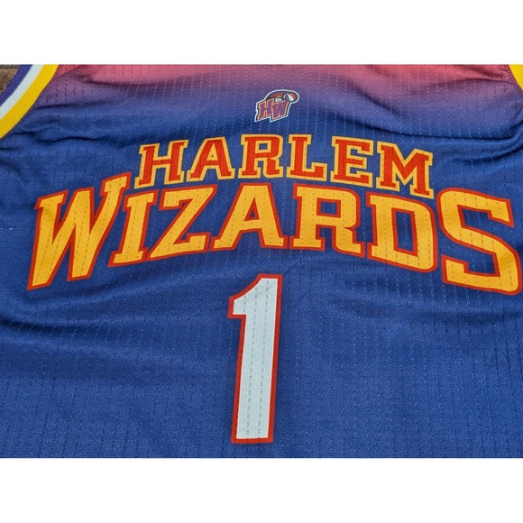 Harlem Wizards Jersey Mens Medium Purple Red Basketball Autographed Signed Mesh - Picture 6 of 14